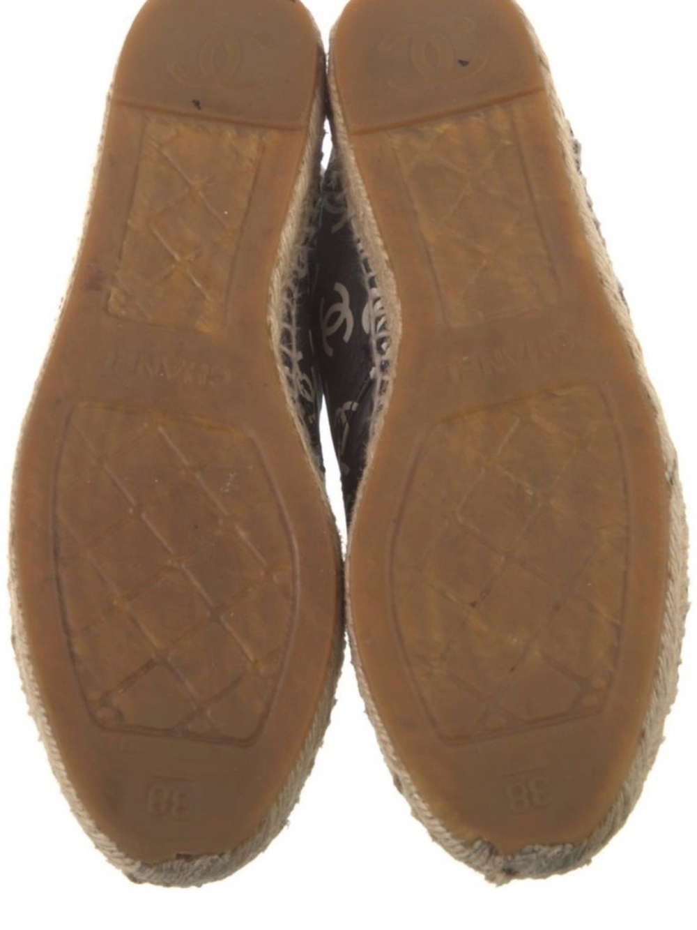 CHANEL Black and White Logo Espadrille Lace-Up Shoes - Picture 3 of 5